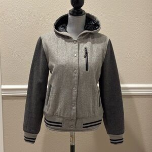 Nike Gray and Black Varsity Jacket